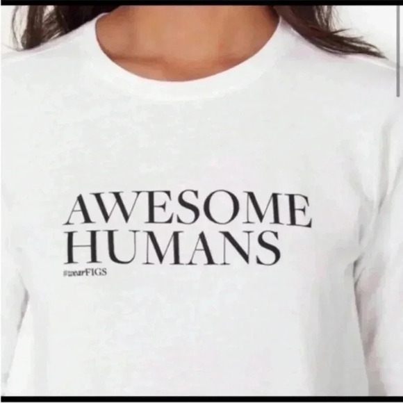 FIGS- Awesome Humans Long Sleeve Crewneck T-Shirt - Picture 16 of 16